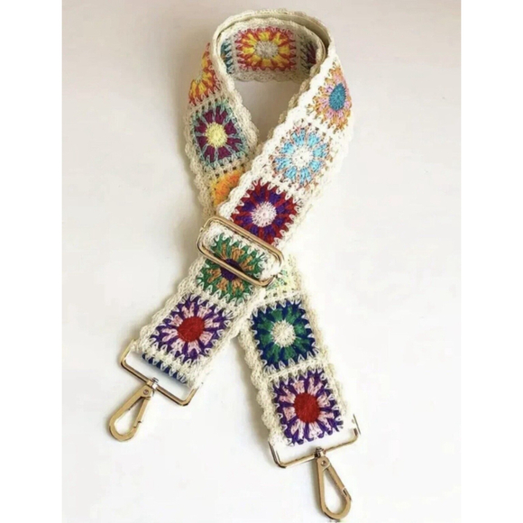 Unbranded Handbags - BOHO Y2K Style Crochet Flower Straps Crossbody Bag Shoulder Bag W2”x L 2…
